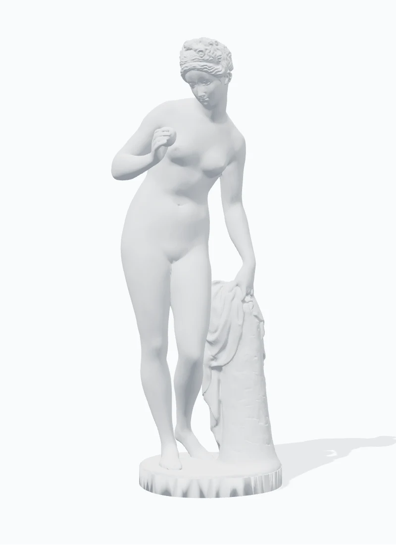 Venere con la mela di Bertel Thorvaldsen, scultura classica femminile in marmo a figura intera